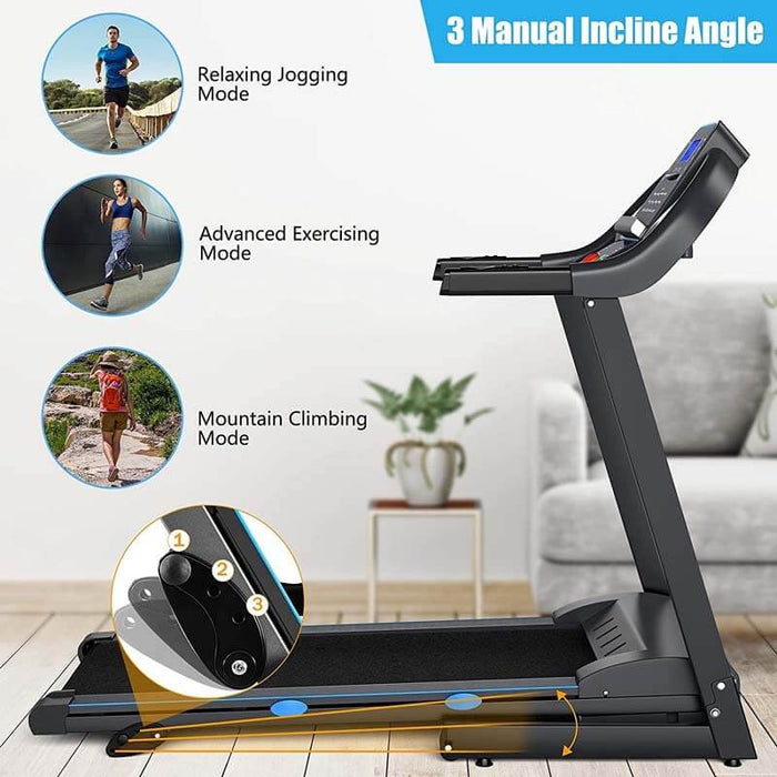 2.25HP Folding Electric Treadmill with Blue-Ray LCD Display