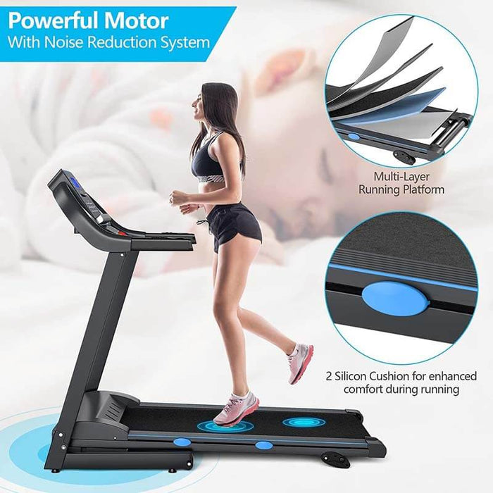 2.25HP Folding Electric Treadmill with Blue-Ray LCD Display