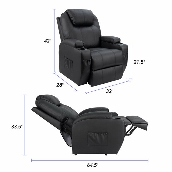 Faux Leather Electric Lift Recliner with Massage and Heating